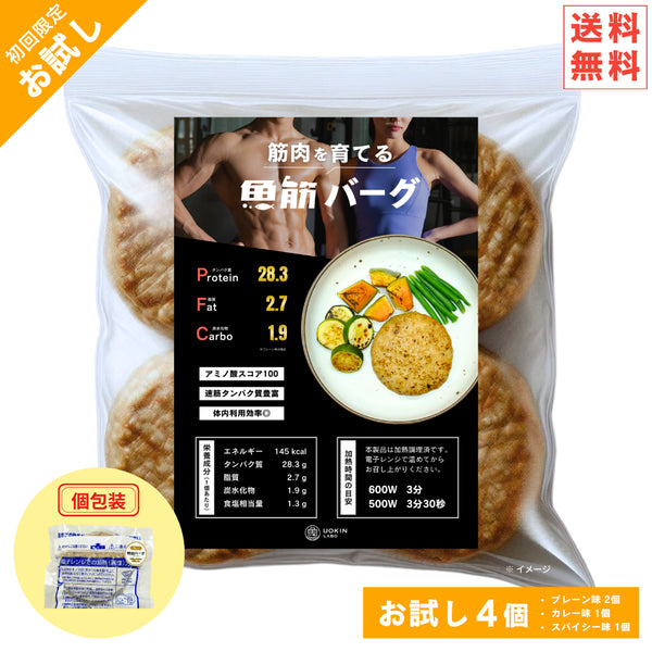 【初回限定:送料無料】〈筋肉を育てる〉魚筋バーグ お試しセット【※ お一人様2セットまで】